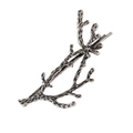 Pince à cheveux bois de cerf minimaliste en argent vintage sur fond blanc neutre - Argent Antique