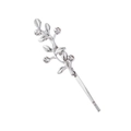 Elegante fermaglio per capelli a ramo d'argento con cristalli per un look da sposa chic - Argento