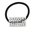 Elastico per capelli alla moda con ciondolo quadrato in argento con perle e strass - Argento