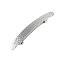 Silver hair clip with hammered metal texture and minimalist elongated bar design - Silver