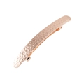 Minimalist textured rose gold metal hair clip with unique geometric hammered surface - Rose Gold