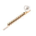 Fermaglio dorato elegante con design a spirale e perla bianca per acconciature raffinate - Oro