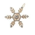 Fermaglio per capelli a forma di fiocco di neve con strass e perle per donna - Stile Strass Tono Oro