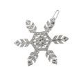 Elegante fermaglio per capelli a fiocco di neve con strass e perla centrale per donne - Stile Strass Argento