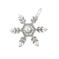 Elegante fermaglio per capelli a fiocco di neve argento con cristalli e perle bianche - Argento, Stile Perla Strass