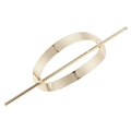 Set minimalista con bastoncino per capelli ovale dorato e fermaglio in metallo - Oro