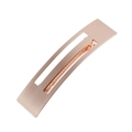 Minimalist rose gold hollow rectangle duckbill clip with brushed metal finish - Rose Gold, Brushed