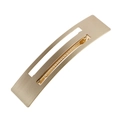 Minimalist matte gold hollow duckbill hair clip with sleek metallic brushed finish - Gold, Brushed