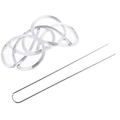 Silbernes hohles Haarnadel-Set mit keltischem Knoten und Metallstab auf weißem Grund - Silber, Doppelzinken