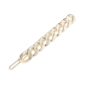 Goldener Haarclip mit Kettendesign und polierter Oberfläche für Damen auf Weiß - Gold