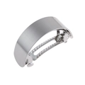 Minimalist alloy spring hair clip with brushed silver matte finish for women - Silver