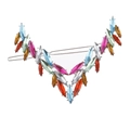 Fermaglio per capelli con strass colorati e cristalli su base in lega d'argento - Argento con strass multicolore