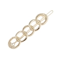 Barrette à cheveux dorée avec maillons entrelacés pour un accessoire féminin élégant et chic - Doré
