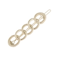 Barrette à cheveux à cinq maillons dorés mats avec anneaux lisses et texturés en métal - Or Mat
