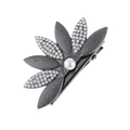 Elegante fermaglio per capelli a forma di fiore con strass lucidi e perla bianca - Canna di fucile