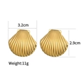18K vergoldete Edelstahl Muschel Ohrstecker für Damen im eleganten Fächerdesign - Muschel-Stil (820)