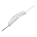 Fermaglio per capelli minimalista in argento con cinque perle e cornice ovale - Argento