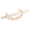 Accessorio per capelli geometrico dorato con fermaglio e bastoncino di metallo lucido - Oro