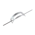 Fermaglio per capelli minimalista in lega di zinco con design rettangolare e finitura satinata - Spazzolato / Argento