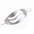 Minimalist silver metal hair stick set with wave-shaped cutout and heart-shaped pin design - Silver (Brushed)
