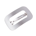 Minimalistische silberne Metall-Haarklammer mit gebürsteter Textur und abgerundetem Design - Silber, Gebürstet