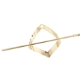 Minimalist gold hollow geometric rhombus hair pin with irregular textured metal frame - Rhombus, Gold Textured Surface