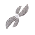 Sparkling silver butterfly hair clip with rhinestones and a large center pearl detail - Silver Rhinestone Style