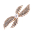 Elegant gold alloy bow hair clip with white pearls and sparkling rhinestones for women - Gold, Rhinestone Pearl Style