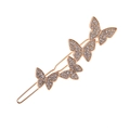 Barrette à cheveux papillon dorée avec quatre papillons sertis de strass scintillants - Doré