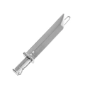 Unique silver metal sword shaped hair clip with detailed handle and sleek blade design - Silver