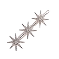 Elegante zilveren ster haarclip met sprankelende kristallen en glanzende strass steentjes - Zilver