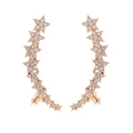 Pendientes ear cuff de estrellas doradas con pedrería en un diseño curvo elegante - Dorado