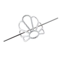 Élégante épingle à cheveux évidée en forme d'éventail argenté avec texture martelée - Argent
