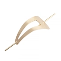 Minimalist brushed gold metal hair slide with hollow triangular design and matching pin - Gold