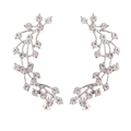 Sparkling rhinestone grape cluster ear cuffs in silver alloy for elegant women - One Pair / Silver