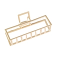 Detail der mattgoldenen rechteckigen hohlen Haarklammer aus Metall mit Multi-Zahn-Design - Mattgold