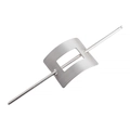 Spilla per capelli minimalista quadrata cava in argento spazzolato con finitura opaca - Argento, Spazzolato