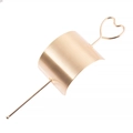 Set di accessori per capelli in metallo dorato spazzolato con fermaglio e cuore - Stile Cuore / Oro