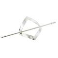 Sleek silver metal hair pin with hollow diamond geometric frame for women hair style - Rhombus, Silver Textured Surface