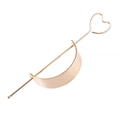 Set di forcine per capelli in metallo dorato con design geometrico a cuore e luna - Stile Cuore Oro Spazzolato