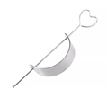 Set polsino per capelli in metallo argento con forcina a forma di cuore scavato - Stile Cuore Argento Spazzolato