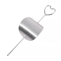 Minimalist silver hair bun cuff set with heart pin and brushed metallic finish - Hollow Heart Style / Silver, Brushed
