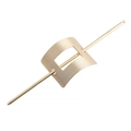 Forcina per capelli minimalista in lega dorata con design rettangolare cavo spazzolato - Oro, Spazzolato