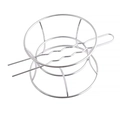 Bowl-shaped metal hair pin in silver finish for women's elegant evening hair decoration - Silver