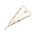 Fermaglio per capelli a triangolo dorato con perla in stile europeo contemporaneo - Oro