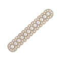 Eleganter Perlen-Haarclip mit champagnerfarbener Goldbasis für modisches Styling - Gold