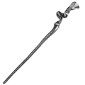 Modern geometric irregular metal hair pin with black glossy finish for bun styling - Black