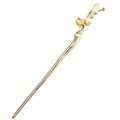 Golden minimalist wavy geometric hair pin with irregular metal lines for styling - Gold