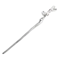 Minimalist silver metal hair pin with wavy twisted ribbon design and mirror finish - Antique Silver
