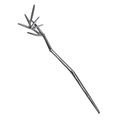 Épingle à cheveux en métal argenté en forme de bambou avec finition polie moderne - Doré